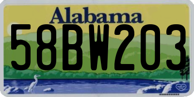 AL license plate 58BW203