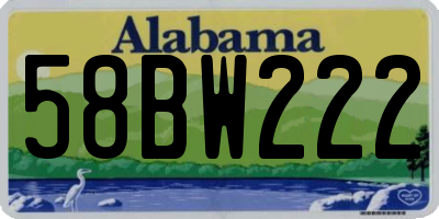 AL license plate 58BW222