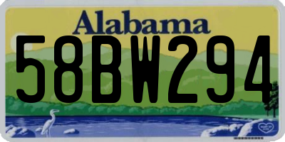 AL license plate 58BW294