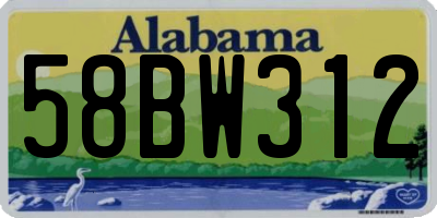 AL license plate 58BW312