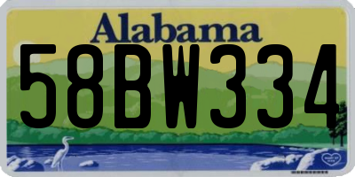 AL license plate 58BW334