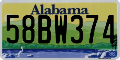 AL license plate 58BW374