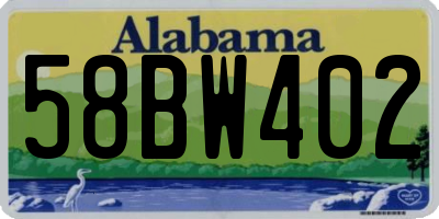 AL license plate 58BW402