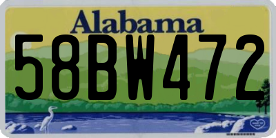 AL license plate 58BW472