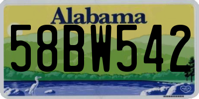 AL license plate 58BW542