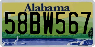 AL license plate 58BW567