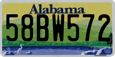 AL license plate 58BW572