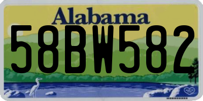 AL license plate 58BW582
