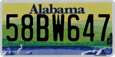AL license plate 58BW647
