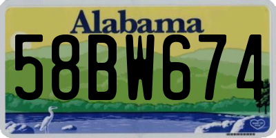 AL license plate 58BW674