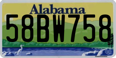 AL license plate 58BW758