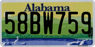 AL license plate 58BW759