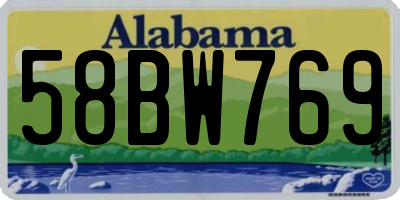 AL license plate 58BW769