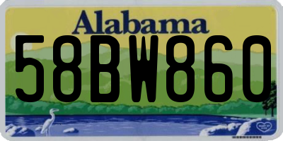 AL license plate 58BW860