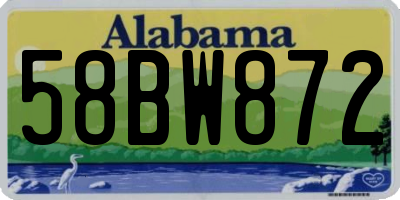 AL license plate 58BW872