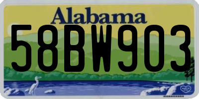 AL license plate 58BW903