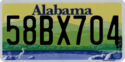 AL license plate 58BX704
