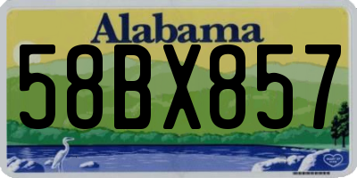 AL license plate 58BX857
