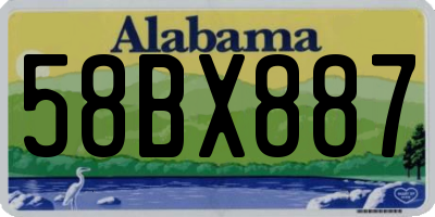 AL license plate 58BX887