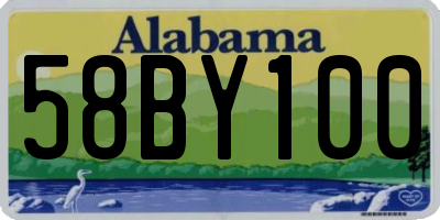 AL license plate 58BY100