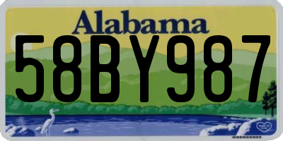 AL license plate 58BY987