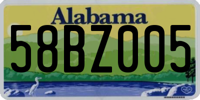 AL license plate 58BZ005