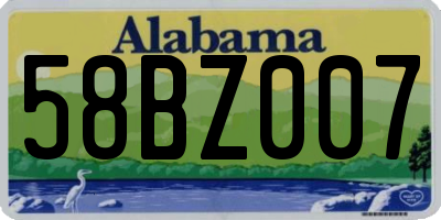 AL license plate 58BZ007