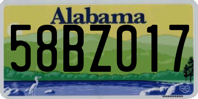 AL license plate 58BZ017
