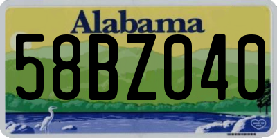 AL license plate 58BZ040