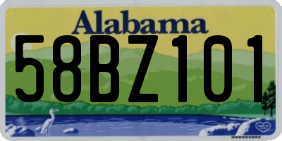 AL license plate 58BZ101
