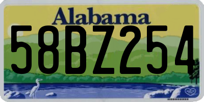 AL license plate 58BZ254