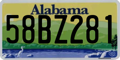 AL license plate 58BZ281
