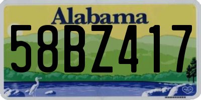 AL license plate 58BZ417