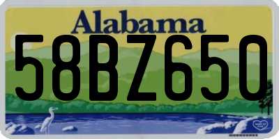 AL license plate 58BZ650