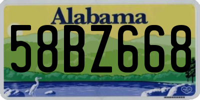 AL license plate 58BZ668