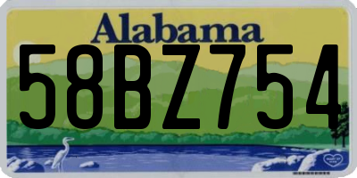 AL license plate 58BZ754
