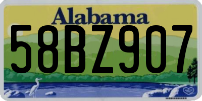 AL license plate 58BZ907