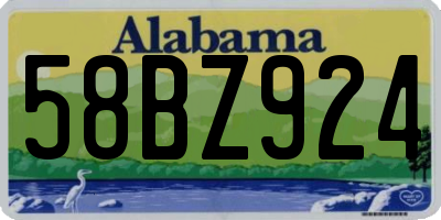 AL license plate 58BZ924