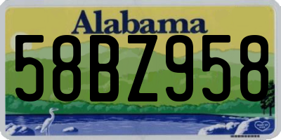 AL license plate 58BZ958