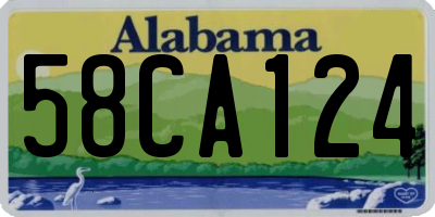 AL license plate 58CA124