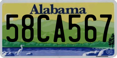 AL license plate 58CA567