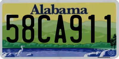 AL license plate 58CA911