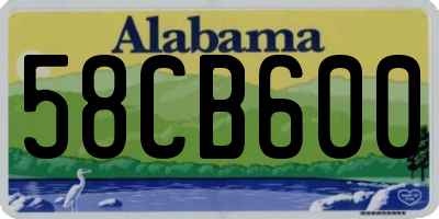 AL license plate 58CB600