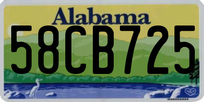 AL license plate 58CB725