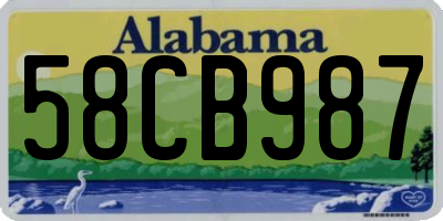 AL license plate 58CB987