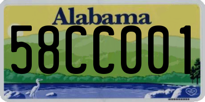 AL license plate 58CC001