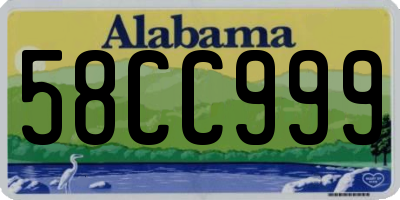 AL license plate 58CC999