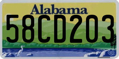 AL license plate 58CD203