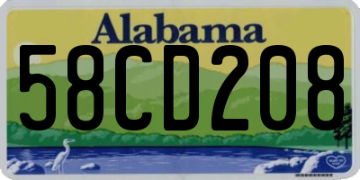 AL license plate 58CD208