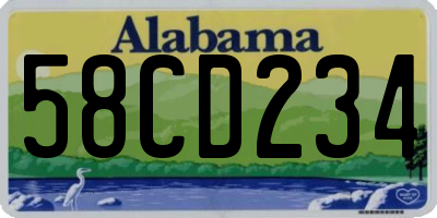AL license plate 58CD234